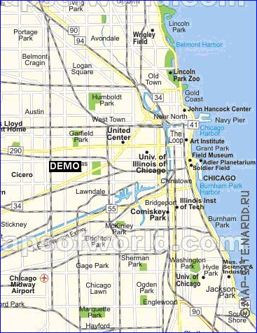 carte de Chicago en anglais