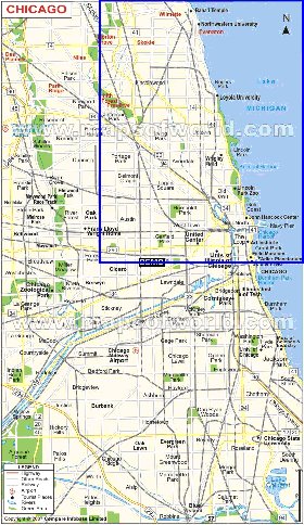 carte de Chicago en anglais