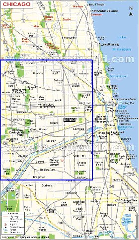 carte de Chicago en anglais