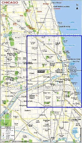 carte de Chicago en anglais