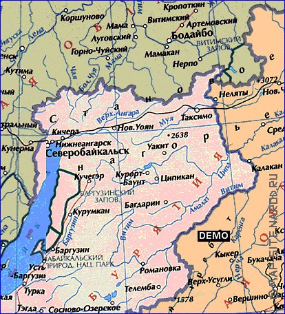 mapa de Oblast de Tchita