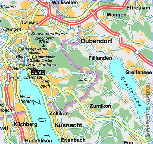 carte de Zurich en allemand