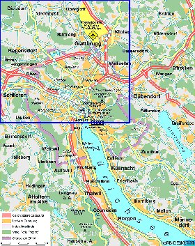 mapa de Zurique em alemao